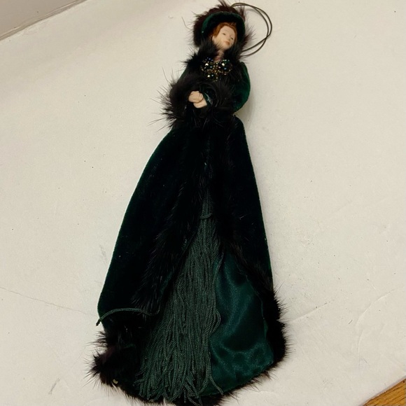 Vintage Auto or Christmas Ornament-Victorian Lady in Green Gown - Picture 5 of 12